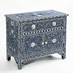 Комод инкрустация костью ORIENTAL Indian синий орнамент варинант исполнения - 3 | Loft Concept в Омске