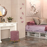 Банкетка круглая пыльно-розовый велюр на 4-х металлических ножках золотого цвета SANJAY варинант исполнения - 5 | Loft Concept в Омске