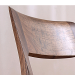 Стул деревянный с мягким сиденьем из черной натуральной кожи Moon Walnut Furniture варинант исполнения - 6 | Loft Concept в Омске