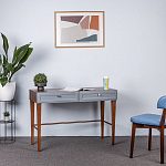 Стол письменный из массива бука с 2-мя ящиками серый Wenge Light варинант исполнения - 5 | Loft Concept в Омске