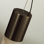 Подвесной светильник цилиндрической формы с плафоном из алебастра и металлическими торцами Темная Латунь 60 см Cryptocrystalline Stone варинант исполнения - 5 | Loft Concept в Омске