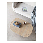 Столик кофейный кремового цвета с овальной столешницей и круглым основанием Cream Dalmen Table варинант исполнения - 5 | Loft Concept в Омске