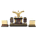 Настольный письменный набор из яшмы и долерита с декором Двуглавый орел Manager Organizer варинант исполнения - 3 | Loft Concept в Омске