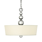 Люстра подвесная с белым тканевым цилиндрическим абажуром и декоративными шарами Hinkley варинант исполнения - 1 | Loft Concept в Омске