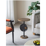 Столик приставной с абстрактным основанием и акцентом в виде золотистого диска Heavenly Space варинант исполнения - 9 | Loft Concept в Омске