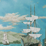 Обои ручная роспись Nantucket Crossing Brandt colourway on scenic paper варинант исполнения - 4 | Loft Concept в Омске