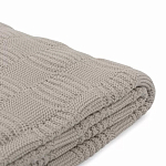 Плед из хлопка рельефной вязки бежево-серого цвета Waffle Comfort варинант исполнения - 2 | Loft Concept в Омске