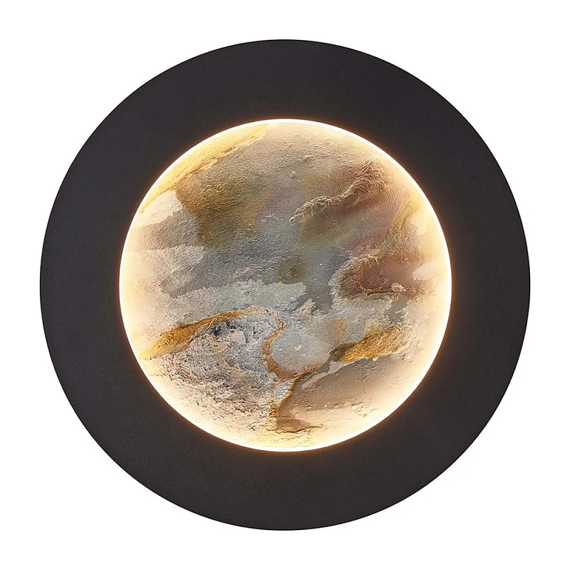 Бра в форме диска черного цвета Borders of Black Черный в Омске | Loft Concept 