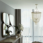 Зеркало в ассиметричной раме золотистого цвета Chaotic варинант исполнения - 4 | Loft Concept в Омске