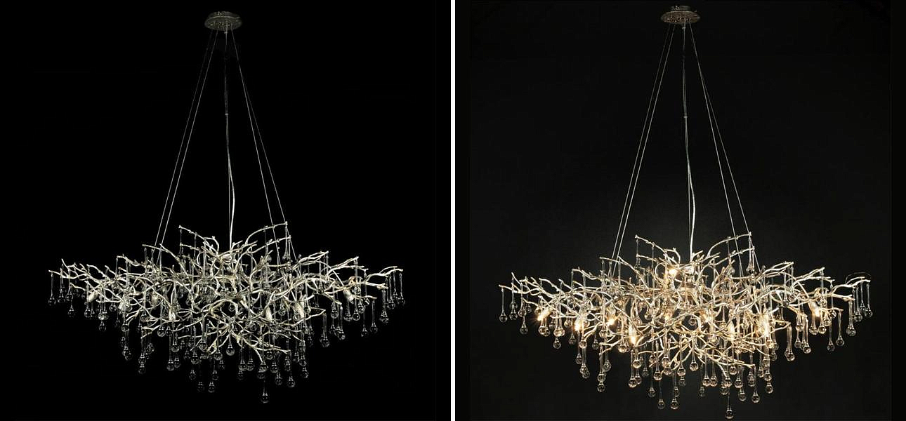 Люстра Crystal Drops Silver 125 см Люстра Crystal Drops Silver 125 см - Loft-Concept в Омске