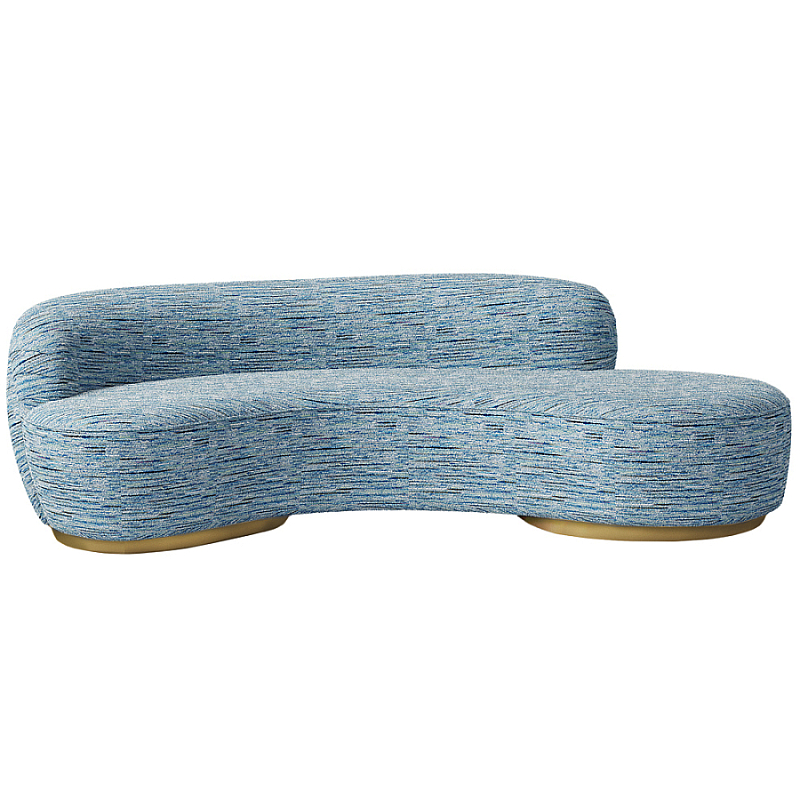 Диван Gold River Голубой Белый Латунь в Омске | Loft Concept 
