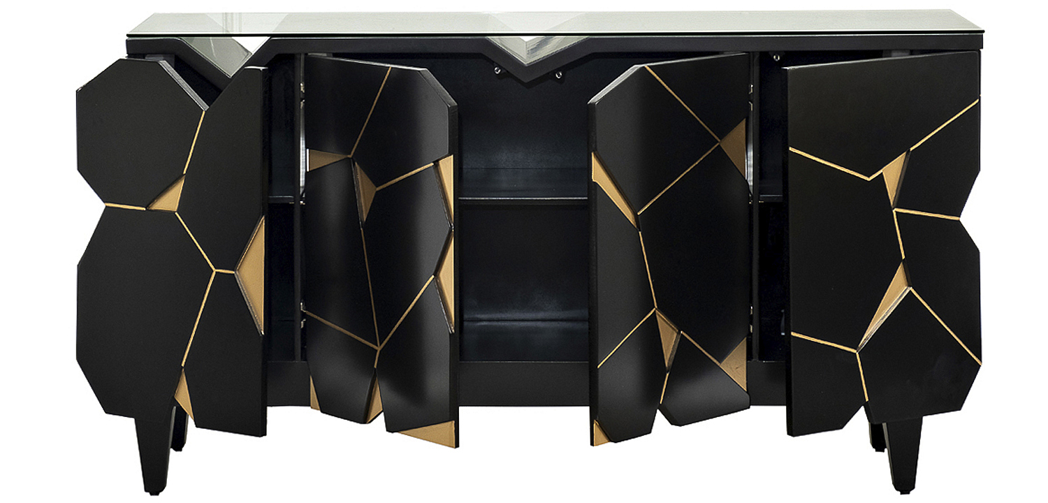 Комод геометрический декор Mosaik Chest of drawers Черный Комод геометрический декор Mosaik Chest of drawers Черный - Loft-Concept в Омске