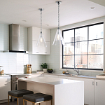 Подвесной светильник с прозрачным рельефным стеклянным плафоном в форме конуса Feiss варинант исполнения - 9 | Loft Concept в Омске