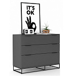 Комод цвета графит с 3-мя ящиками Strict Lines  варинант исполнения - 2 | Loft Concept в Омске