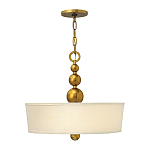 Люстра подвесная с белым тканевым цилиндрическим абажуром и декоративными шарами Hinkley варинант исполнения - 8 | Loft Concept в Омске