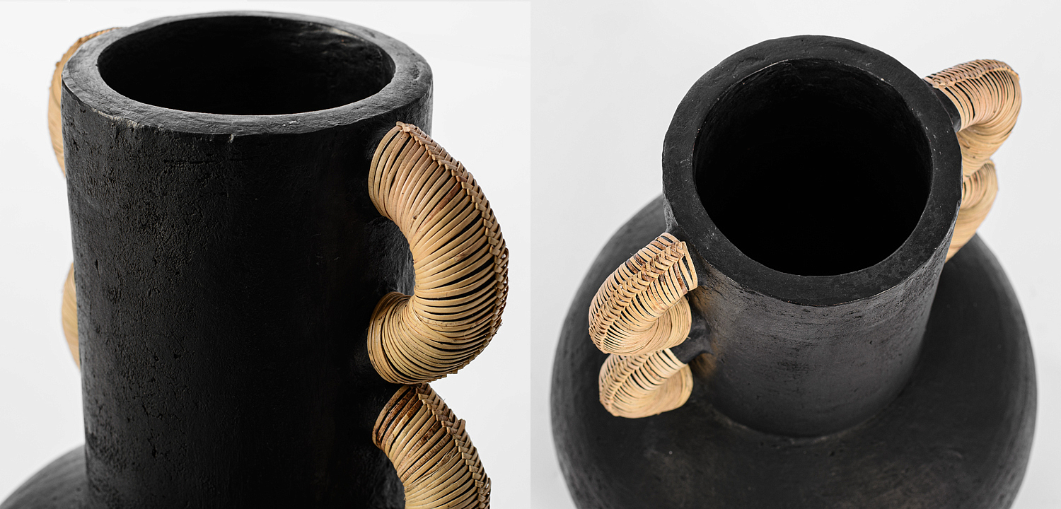 Ваза Round Vase Ceramic & Rattan Ваза Round Vase Ceramic & Rattan - Loft-Concept в Омске