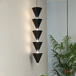 Подвесной светильник светодиодный в виде ряда черных металлических конусов  Herringbone варинант исполнения - 3 | Loft Concept в Омске