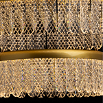 Люстра двухъярусная с золотого цвета и прозрачными подвесками Pettico варинант исполнения - 7 | Loft Concept в Омске