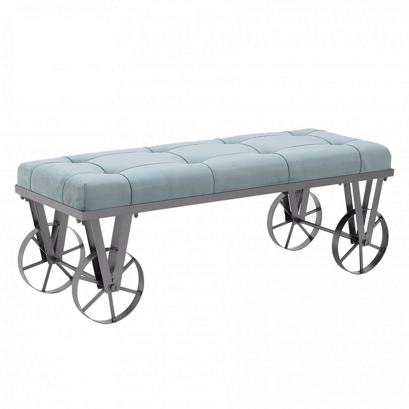Банкетка Bench Seat Loft blue Черный Светло-голубой Банкетка Bench Seat Loft blue Черный Светло-голубой в Омске | Loft Concept