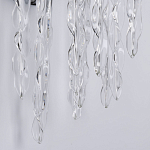 Бра цвета хром с ветвями и прозрачными стеклянными подвесками в виде вытянутых спиральных капель Droplet Chandelier варинант исполнения - 5 | Loft Concept в Омске