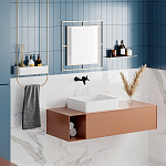 Настенное зеркало квадратной формы в металлической раме золотого цвета CORNER MIRROR GOLD варинант исполнения - 3 | Loft Concept в Омске