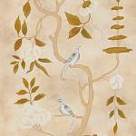 Обои ручная роспись Gustavian Tree of Life Special Colourway on Edo custom white painted silk варинант исполнения - 2 | Loft Concept в Омске