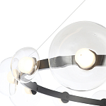 Люстра подвесная круглая с 12-ю прозрачными куполообразными плафонами и черным металлическим основанием Flos Wireline Lighting варинант исполнения - 4 | Loft Concept в Омске