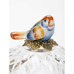 Конфетница с бронзовой ручкой и фарфоровой птичкой на крышке Eden Garden варинант исполнения - 3 | Loft Concept в Омске