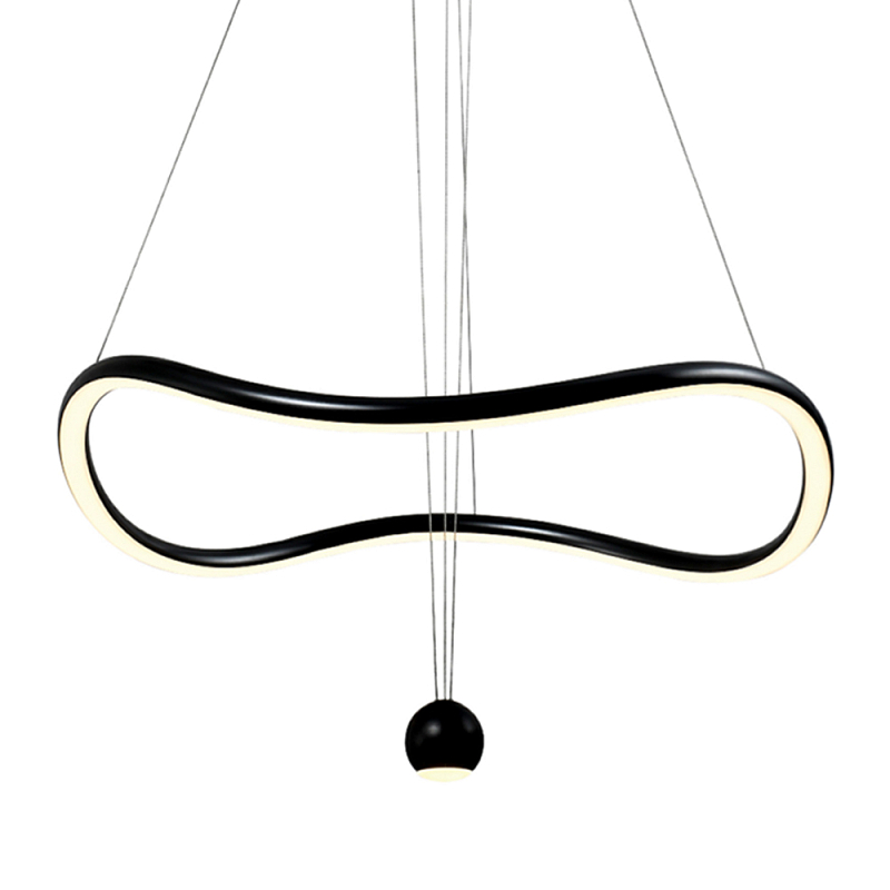 Подвесной светильник волнообразной формы LED 35W 3000K Infinity Черный Белый в Омске | Loft Concept 