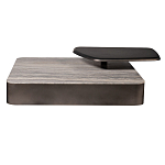 Столик журнальный квадратный  с полкой Sculptural Marble Accent с мрамором  варинант исполнения - 3 | Loft Concept в Омске