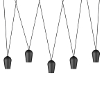 Подвесной светильник черными плафонами на длинных пересекающихся тросах Construction варинант исполнения - 1 | Loft Concept в Омске