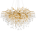 Люстра подвесная с прозрачными стеклянными подвесками в форме капель Диаметр 100 см Droplet Chandelier варинант исполнения - 7 | Loft Concept в Омске