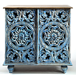 Комод с резным фасадом Blue Carved Chest of Drawers варинант исполнения - 1 | Loft Concept в Омске
