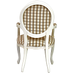 Стул с подлокотниками и круглой спинкой  Checkered Upholstery Chair обивка в клетку варинант исполнения - 4 | Loft Concept в Омске