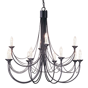Люстра черного цвета ручной работы с канделябрами и переплетенной проволочной драпировкой Elstead Lighting