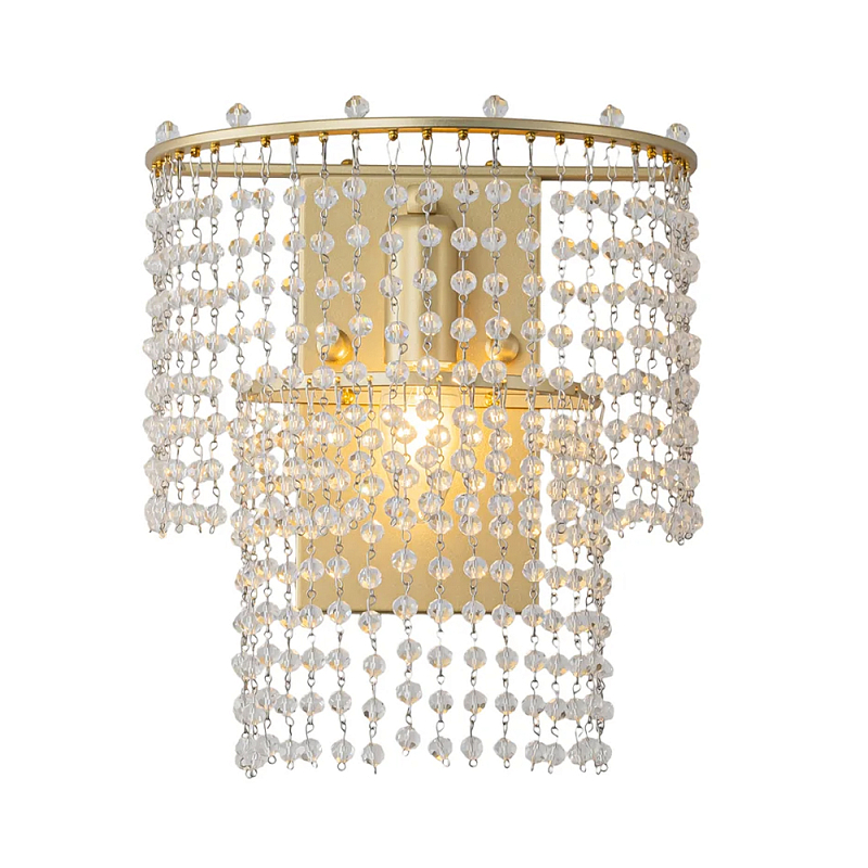 Бра с каскадами кристаллов Crystal Rains Прозрачный Золотой в Омске | Loft Concept 