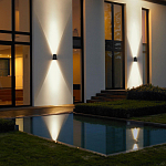 Уличный настенный светильник светодиодный конусообразной формы черного цвета из металла Urban Minimalist варинант исполнения - 6 | Loft Concept в Омске