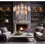 Люстра двухъярусная круглая с текстурными цилиндрическими плафонами Glimpse варинант исполнения - 5 | Loft Concept в Омске