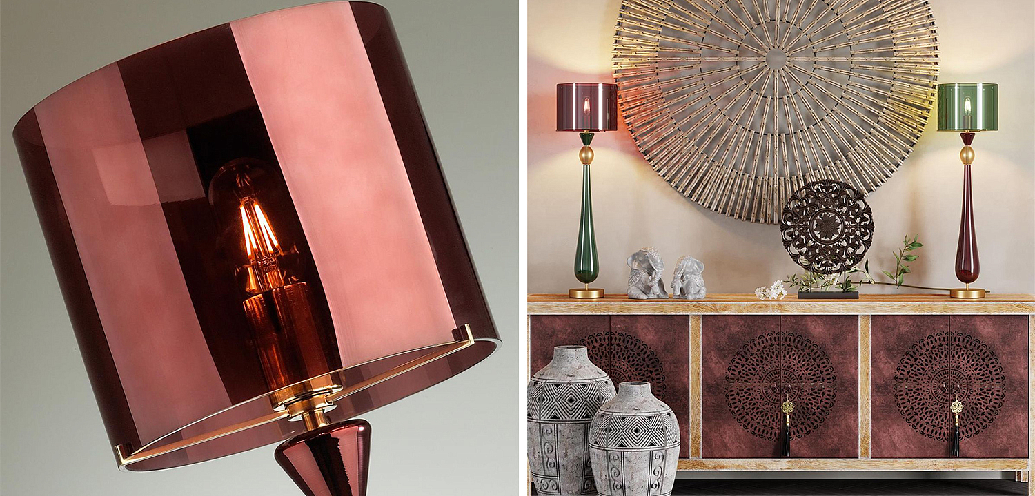 Настольная лампа Roser Burgundy Green Table Lamp Настольная лампа Roser Burgundy Green Table Lamp - Loft-Concept в Омске