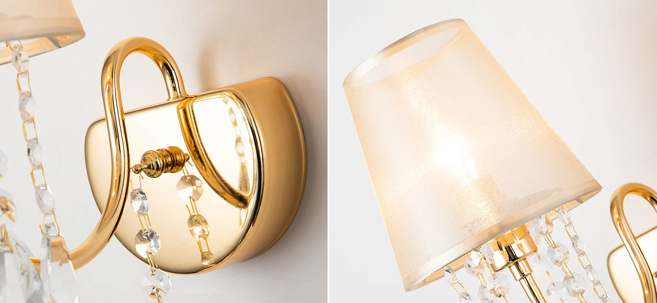 Бра золотого цвета с хрустальным декором Dainty Light Бра золотого цвета с хрустальным декором Dainty Light - Loft-Concept в Омске