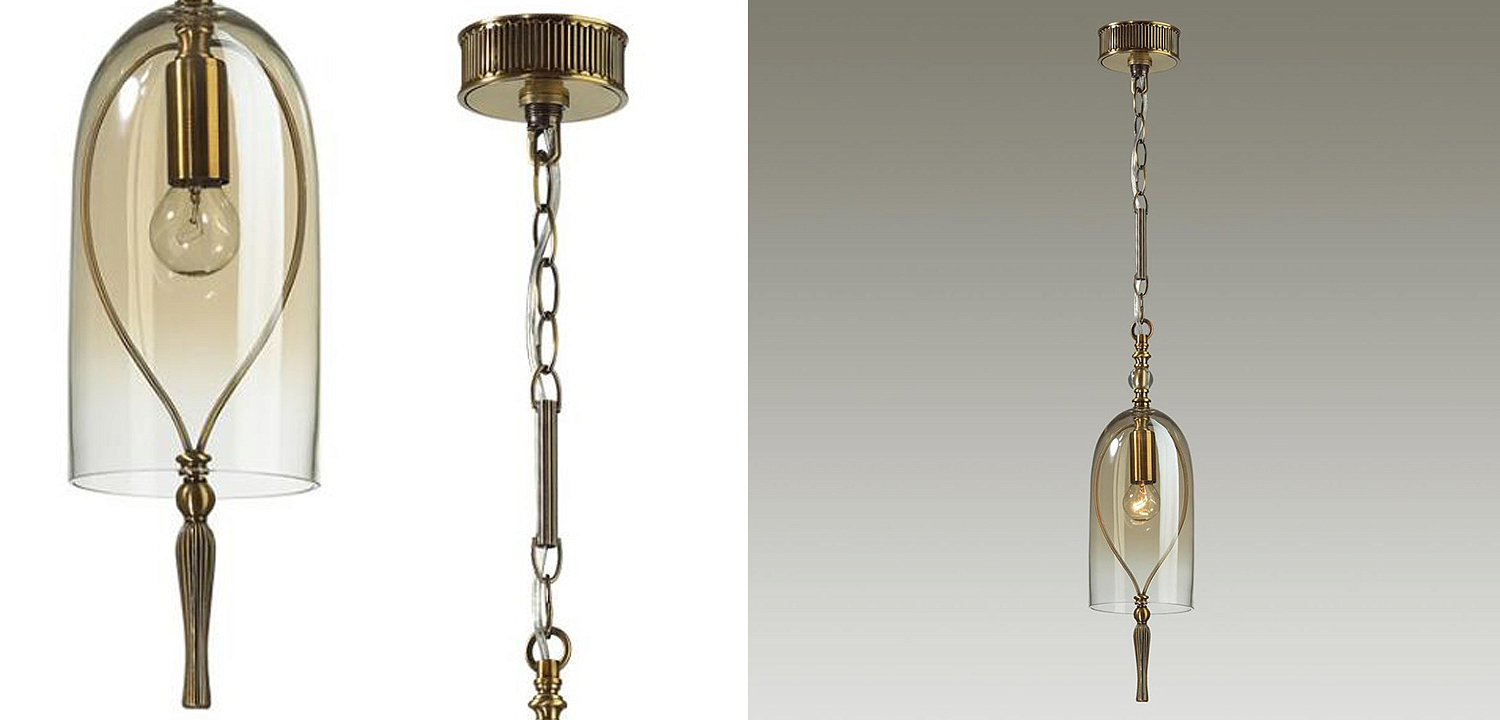 Подвесной светильник Glass Dome Bronze 12 Подвесной светильник Glass Dome Bronze 12 - Loft-Concept в Омске
