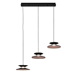 Люстра подвесная с тремя матовыми черными плафонами Obsidian Touch варинант исполнения - 1 | Loft Concept в Омске