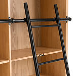 Книжный шкаф из массива сосны с металлической лестницей Burton Wood Cabinet варинант исполнения - 5 | Loft Concept в Омске