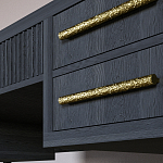 Большой Рабочий стол Primo с 5 выдвижными ящиками Черный дуб варинант исполнения - 4 | Loft Concept в Омске