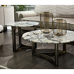 Столик журнальный с круглой мраморной столешницей Unique Stone Design варинант исполнения - 7 | Loft Concept в Омске