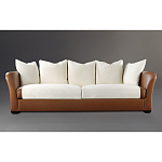 Элитарный современный диван Birmingham с кожаной спинкой варинант исполнения - 1 | Loft Concept в Омске