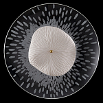 Бра с белым рельефным плафоном и стеклом с рисунком FLOW варинант исполнения - 3 | Loft Concept в Омске