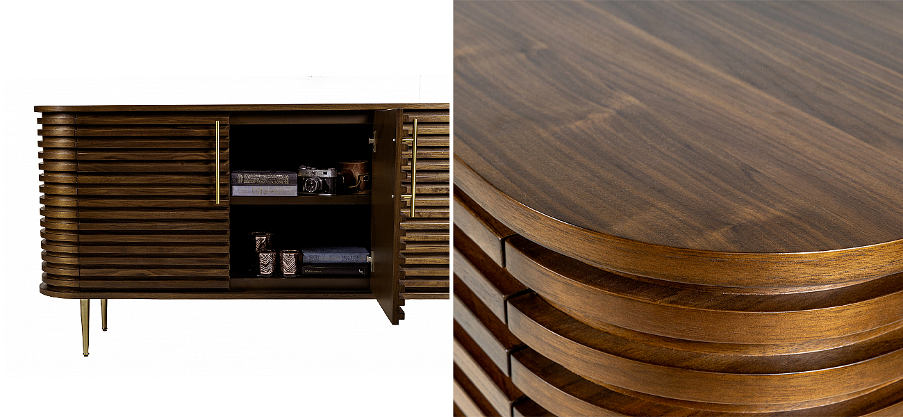 Комод Wooden Rails Шпон Орех Комод Wooden Rails Шпон Орех - Loft-Concept в Омске