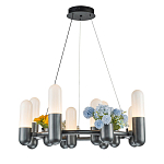 Люстра круглая серая с 8-ю светодиодными лампами Generosity варинант исполнения - 1 | Loft Concept в Омске