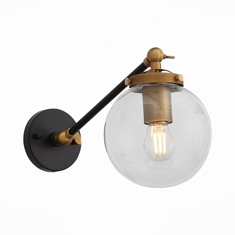 Бра Bistro Globe Clear Glass Bra Gold Золотой Бра Bistro Globe Clear Glass Bra Gold Золотой в Омске | Loft Concept